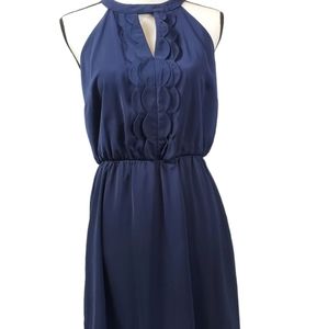 Brixon Ivy navy blue scallop dress